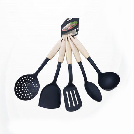 5 Pieces Non Stick High Quality Silicone Cooking Spoon Set