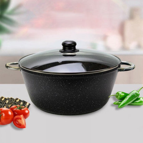 Non Stick Double Handle Aluminum Cooking Frying Pot - 26CM - Shop N Save