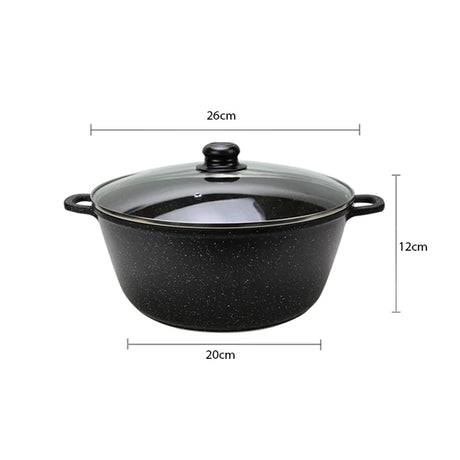 Non Stick Double Handle Aluminum Cooking Frying Pot - 26CM - Shop N Save