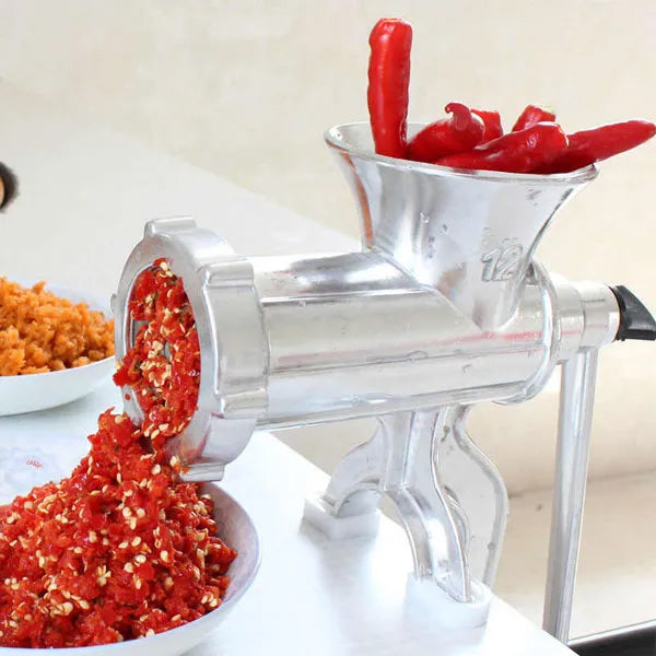 Heavy Duty Manual Meat Mincer Grinder - Silver - Shop N Save