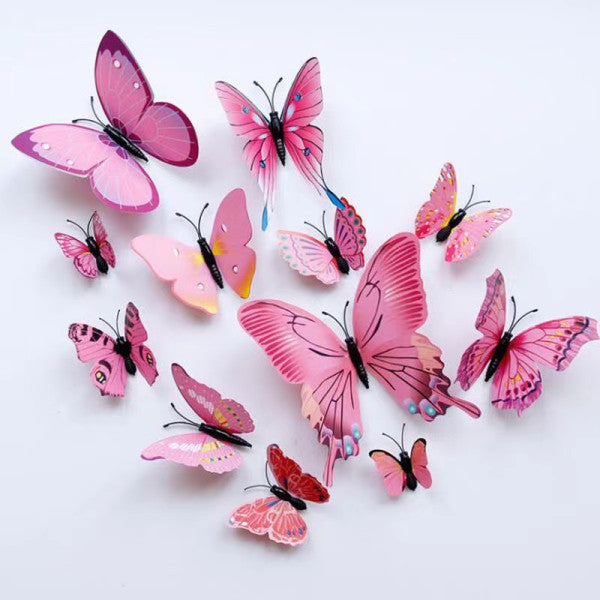 Butterfly Wall Home Decoration Stickers -Pink