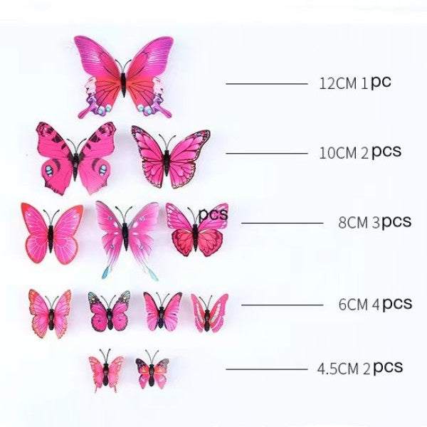Butterfly Wall Home Decoration Stickers -Pink