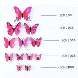 Butterfly Wall Home Decoration Stickers -Pink