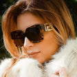 Large Frame Square Trend Wide Leg Sunglasses - Leopard - Shop N Save
