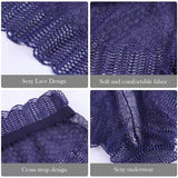 Breathable Lace Up Underwear Panties - Wine Red