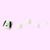 24 Pieces Girls Removable Cute Feet Nails Set With Glue - Black &amp; White - Shop N Save