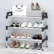 Three Layer Stainless Steel Easy Assembling Shoe Storage Rack - Black Silver - Shop N Save