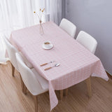 Waterproof Simple Oilproof Lattice Table Cloth - 137x137 CM - Pink