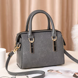 Floral Embroidered Design PU Leather Handbags - Gray - Shop N Save