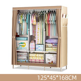 High Capacity Dustproof Household Clothes Storage Wardrobe - Wine Red