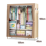 High Capacity Dustproof Household Clothes Storage Wardrobe - Wine Red