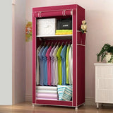 Dust And Moisture Proof Large Capacity Storage Wardrobe - Wine Red
