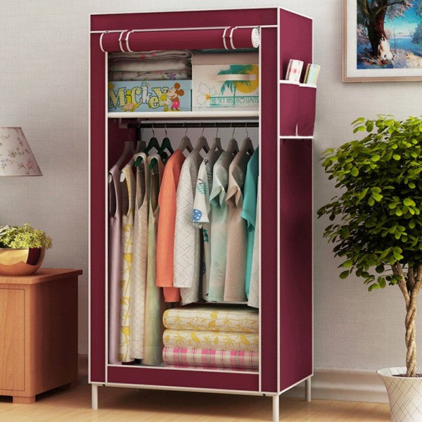 Dust And Moisture Proof Large Capacity Storage Wardrobe - Wine Red