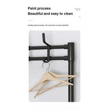 Multifunctional 5 Tiers Shoe Rack And Hat Coat Hanger - Black