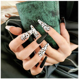 Leopard Print Two Tone Fake Nails - MultiColor