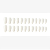 Glossy Pointed Party Adhesive Fake Nails - White