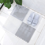 4 Pcs Set Hollow Anti Slip Bathroom Floor Rubber Tiles -  Gray White