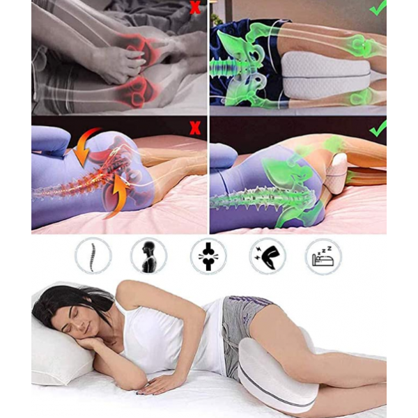 Soft Foot Cushion Body Memory Legs Foam Pillow - White