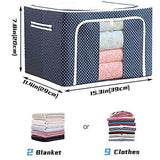 Polka Dots Zipper Closure Blanket Bedsheet Storage Pouch Bag - Dark Blue