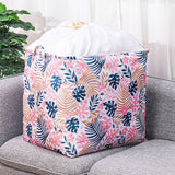 Large Capacity Foldable Drawstring Laundry Basket With Handle - Pink Multi Color
