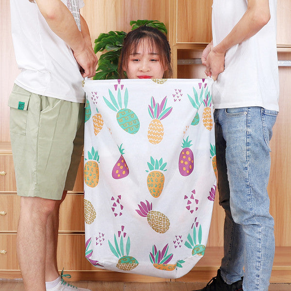 Large Capacity Foldable Drawstring Laundry Basket With Handle - Multi Color