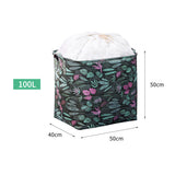 Large Capacity Foldable Drawstring Laundry Basket With Handle - Pink Multi Color