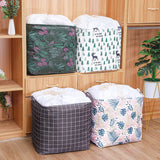 Large Capacity Foldable Drawstring Laundry Basket With Handle - White Multi Color