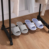 Movable Portable Pole Telescopic Clothes Rack With Wheels