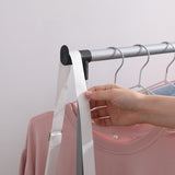 Movable Portable Pole Telescopic Clothes Rack With Wheels