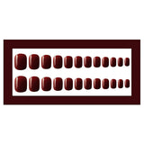 24 PCs Set Glossy Press On Nails Brown Short Fake Nails - Wine Red - Shop N Save
