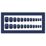 24 PCs Set Glossy Press On Nails Brown Short Fake Nails - Dark Blue - Shop N Save