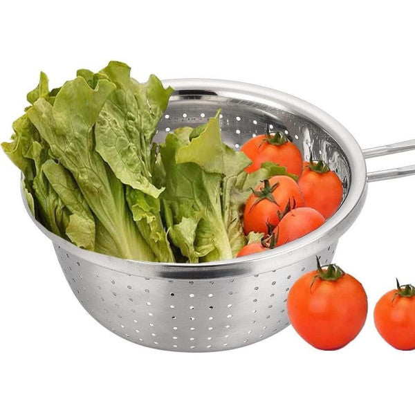 Stainless Steel Vegetables Fruits Basket Strainer - 24cm - Silver