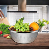 Stainless Steel Vegetables Fruits Basket Strainer - 24cm - Silver