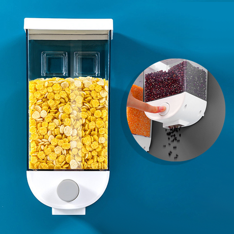 Push Button Wall Mounted Pulses Beans Rice Storage Dispenser - Shop N Save