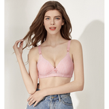 Padded Lace Patched Fancy Wear Women Bra - Light Pink