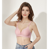 Padded Lace Patched Fancy Wear Women Bra - Light Pink