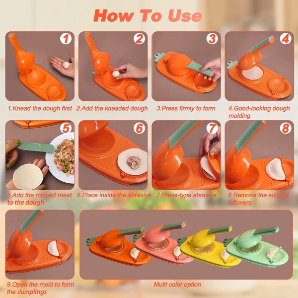 2 In 1 Easy Press And Dough With Dumpling Maker Tool