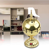 Golden Carved Round Shaped Incense Bakhoor Burner - Golden