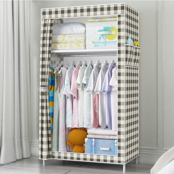 Geometric Pattern Print Clothing Storage Wardrobe - Multi Color