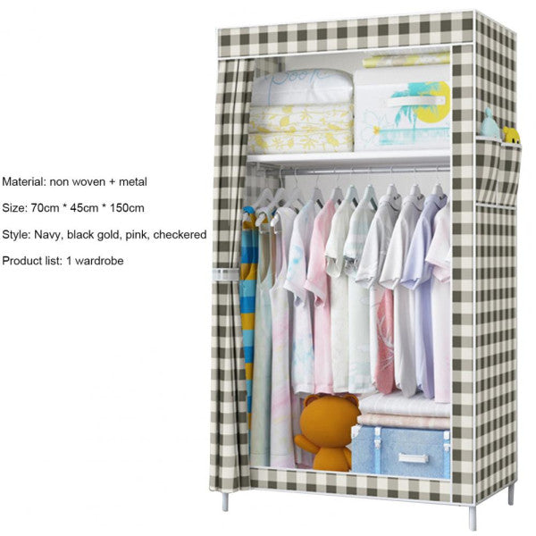 Geometric Pattern Print Clothing Storage Wardrobe - Multi Color