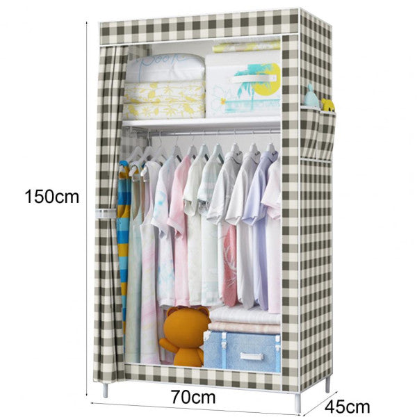 Geometric Pattern Print Clothing Storage Wardrobe - Multi Color