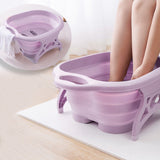 Portable And Relaxing Foldable Feet Care Massage Tub - Purple
