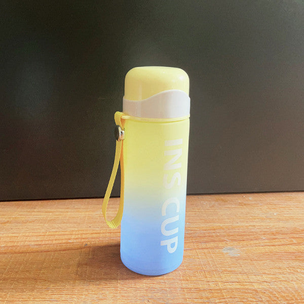 Gradient Pattern Sports Water Bottle - 500 ML - Blue Yellow