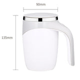 Stainless Steel Coffee Mixing Automatic Stirring Cup  - White