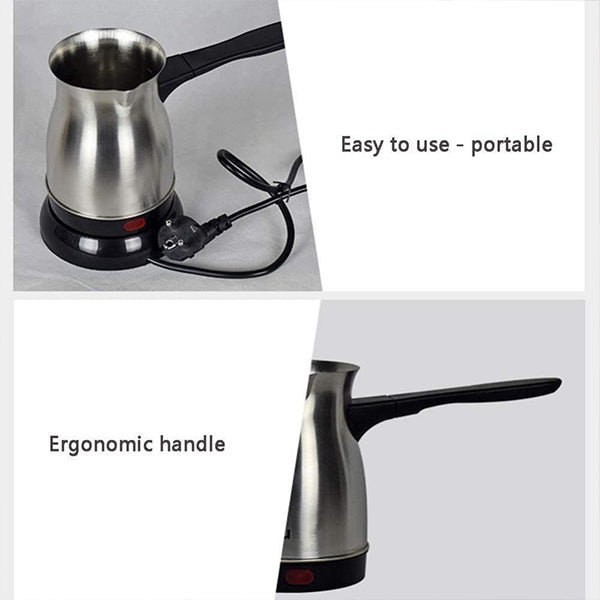 Stainless Steel Electric Coffee Milk Pot - 0.6 L - Silver