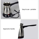 Stainless Steel Electric Coffee Milk Pot - 0.6 L - Silver