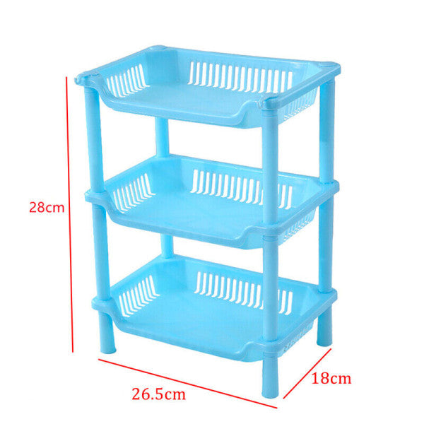 Three Tier Square Shape Storage Rack - White