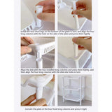 Three Tier Square Shape Storage Rack - White
