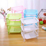 Three Tier Square Shape Storage Rack - White