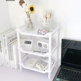Three Tier Square Shape Storage Rack - White